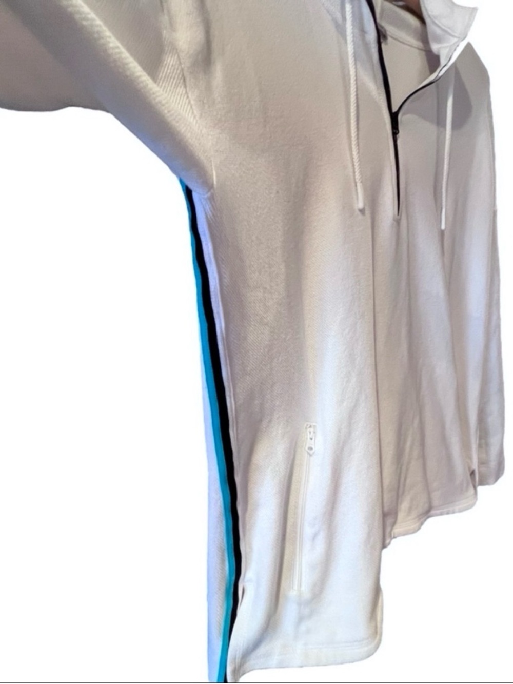 T by Talbots HOODED HALF-ZIP PIQUÉ PULLOVER Sz Lg Sold Out White 2023 Athleisure - Picture 3 of 5